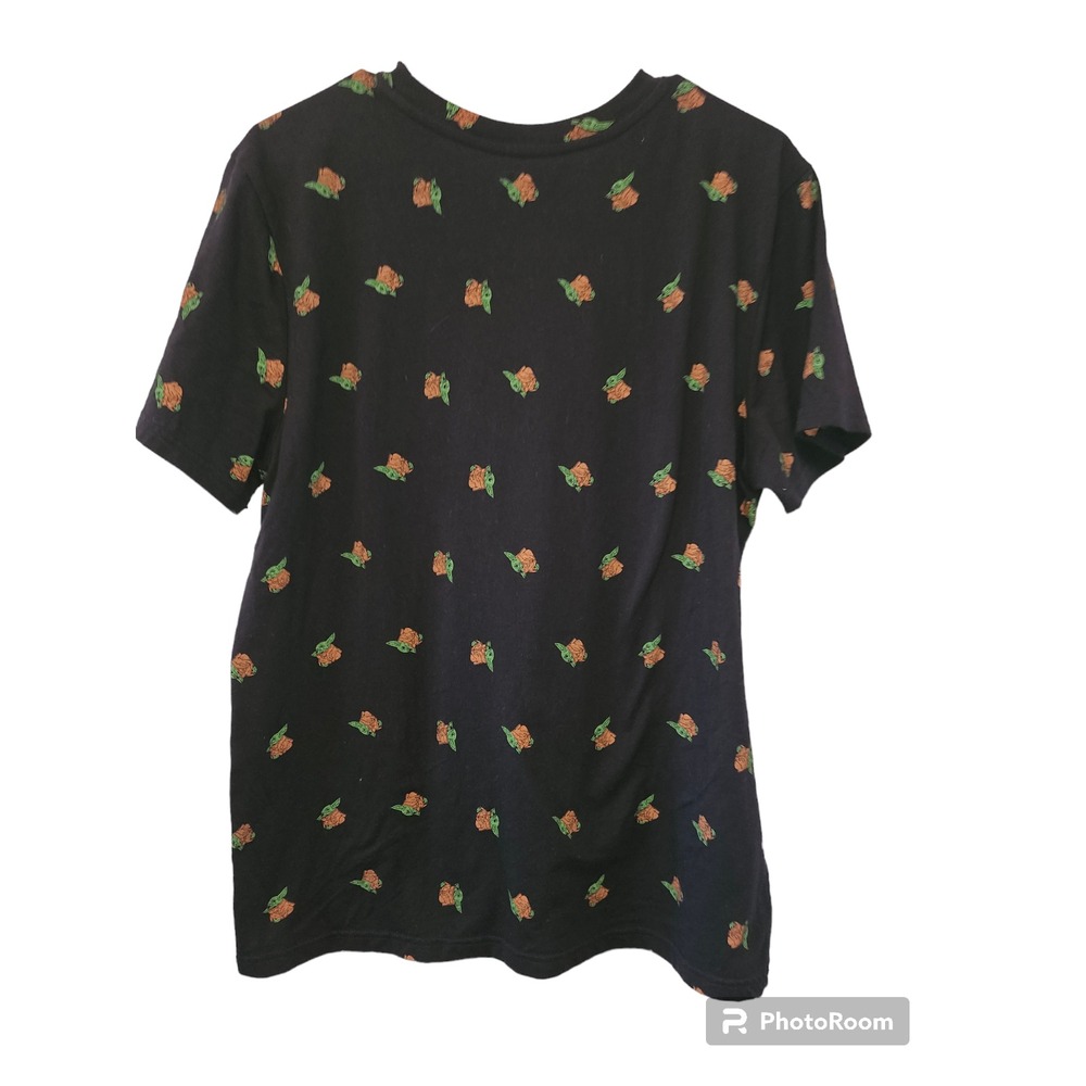 Star Wars Fifth Sun T-Shirt Mens XL Black Grogu Baby Yoda All Over Print Tee